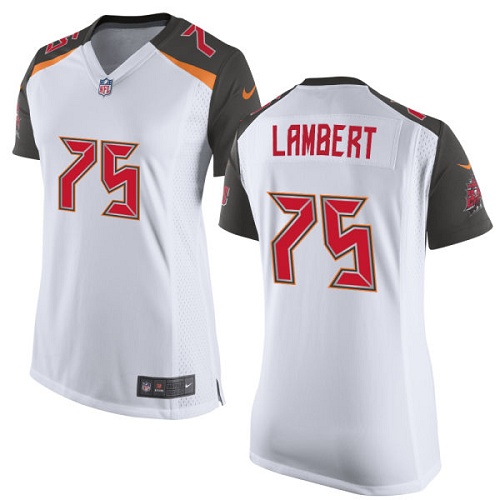 Women's Elite Davonte Lambert Nike Jersey White Road - #75 NFL Tampa Bay Buccaneers